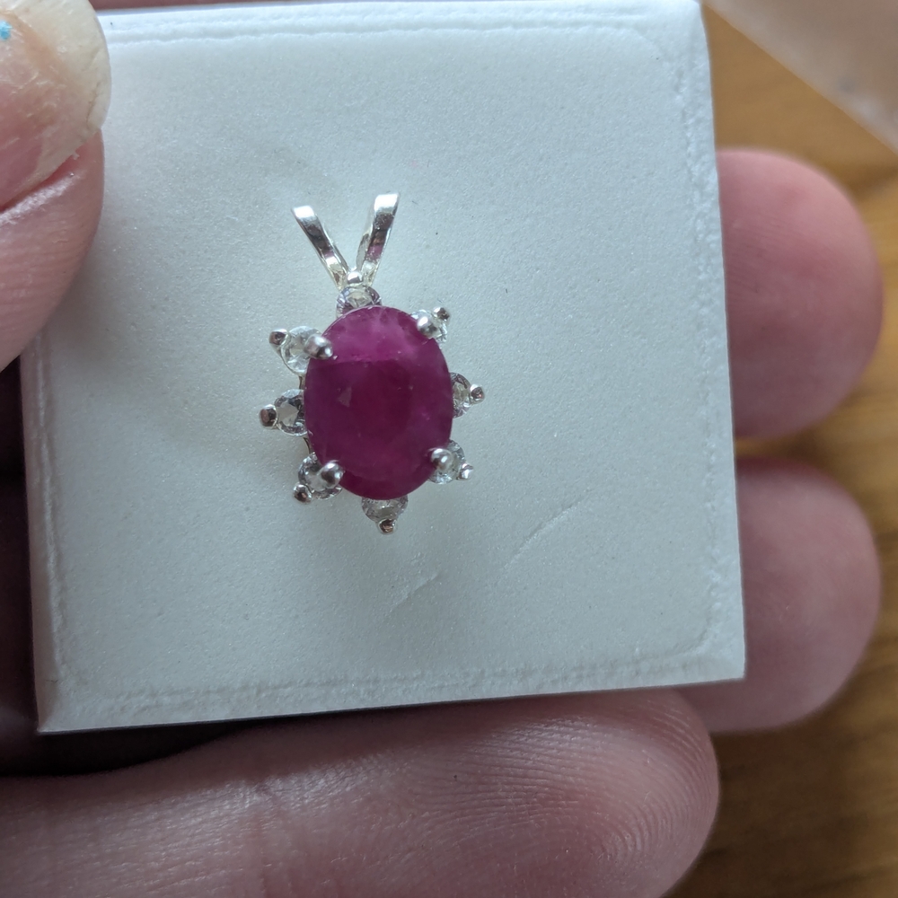 Elegant Silver and Pink Gemstone Pendant